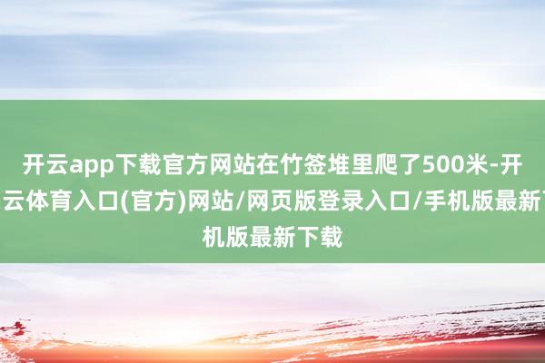 开云app下载官方网站在竹签堆里爬了500米-开yun云体育入口(官方)网站/网页版登录入口/手机版最新下载